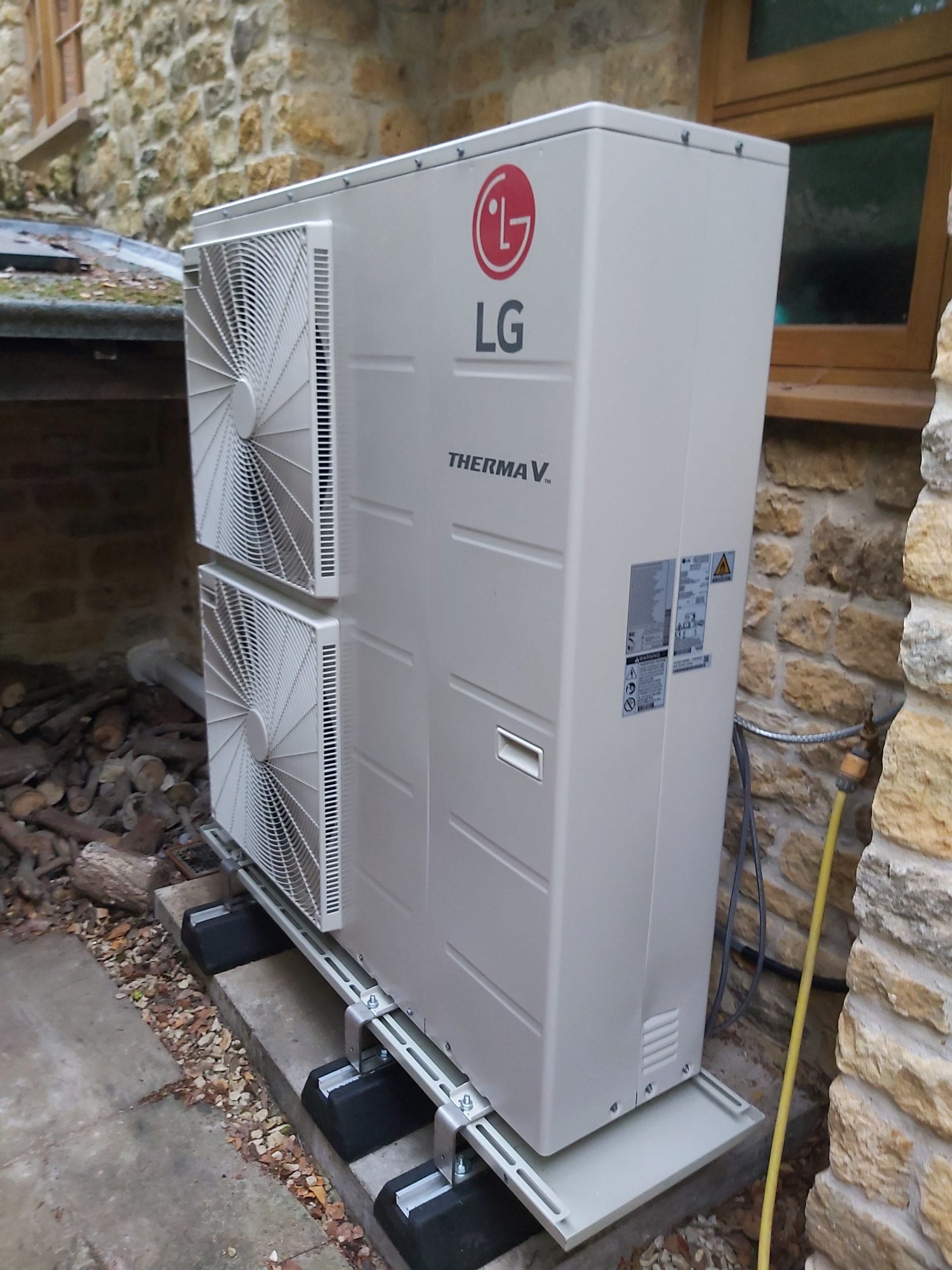 An air source heat pump outdoor unit.