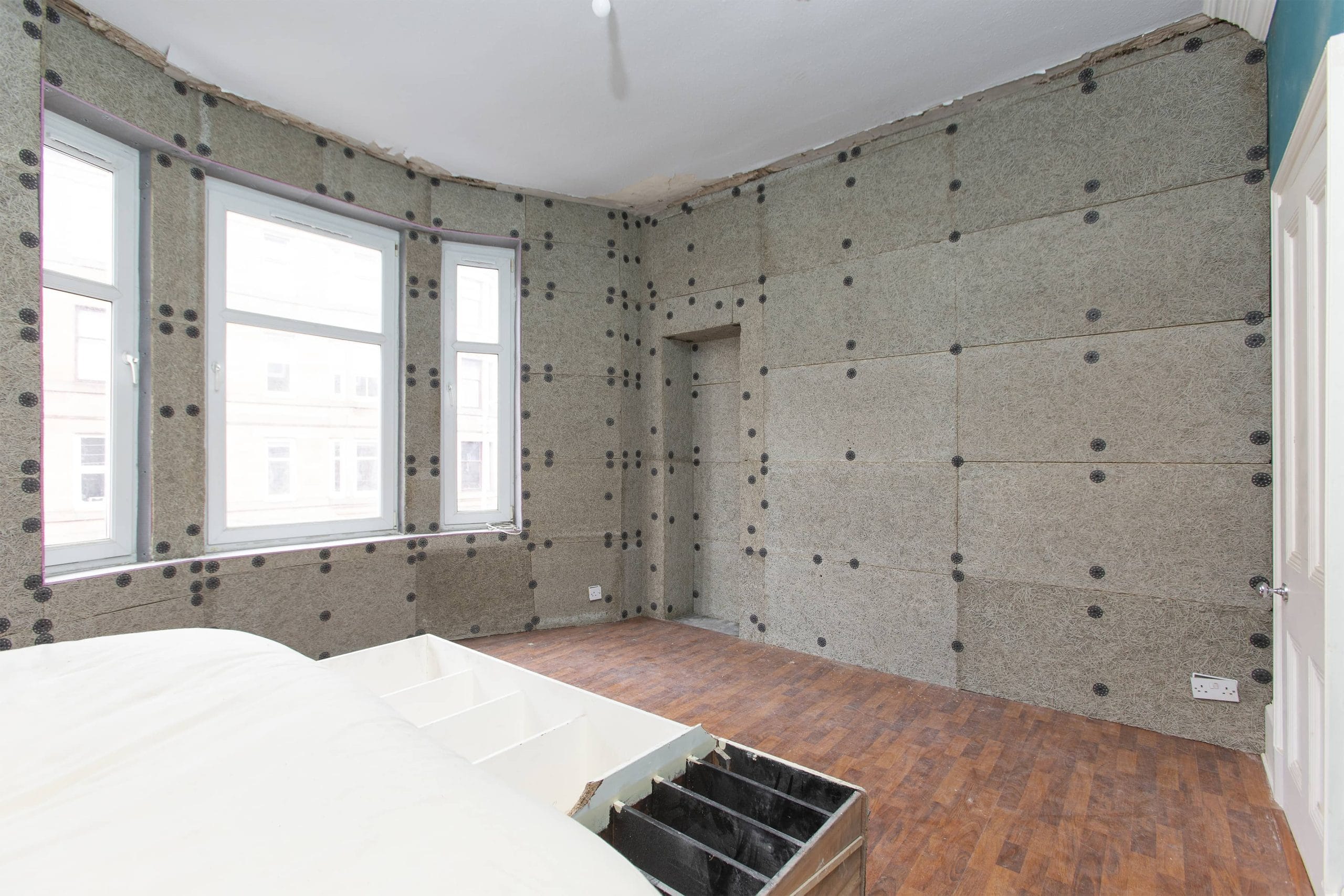 Room with insulation installed