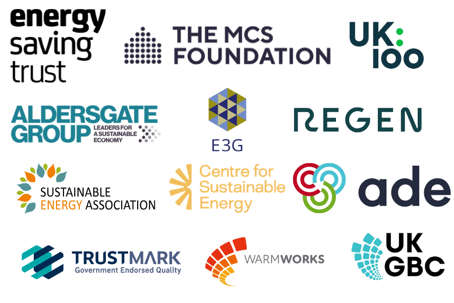 Logos for the signatories of the Joint Letter regarding the Warm Homes Plan